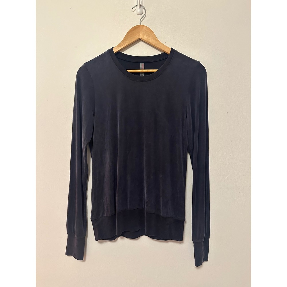 Commando Charcoal Grey Cupro Long Sleeve Banded Hem Top | Size XS